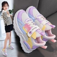 Giày thể thao Kubi cho bé gái 3 tuổi đến 10 tuổi dạng lưới thoáng khí hàng Quảng Châu fullbox cao cấp [kieusashop]