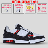Giày Thể Thao Lệ Vi Louis Vuitton Trainer Thiết Kế Phong Cách Độc Đáo. Giày Sneaker Bản Da Thật Màu Đen Trắng