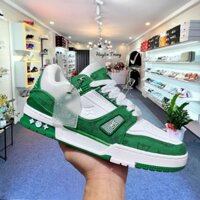 Giày thể thao Louis Vuitton xanh lá, giày sneaker lv xanh hàng cao cấp sang trọng full phụ kiện