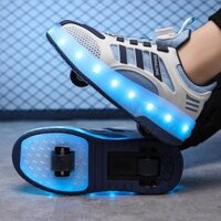 Giày thể thao lưới cho trẻ em, giày Rampage có đèn, giày có bánh xe LED sạc lại, giày trượt patin