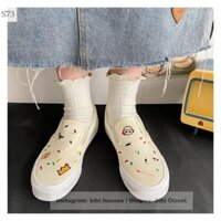 Giày thể thao lười nam nữ slip on ulzzang đơn giản học sinh giá rẻ đáng yêu năng động hot trend mã S62 🍐