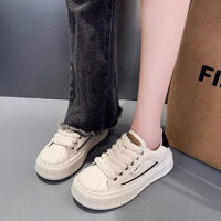 GIÀY THỂ THAO MŨI XÒ GIÀY NỮ ĐI HỌC ĐI LÀM ĐẾ CAO 3CM ĐỘN ĐẾ VẠCH KẺ NGANG