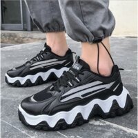 Giày Thể Thao Nam Cao Cấp Chính Hãng- giày Sneakers Nam Đế Cuộn Sóng Tăng Chiều Cao AVI- 345 ;;