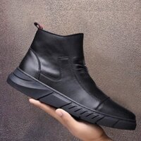 Giày thể thao nam cổ cao,boot nam,giày da nam khóa kéo tiện lợi