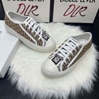 Giày Thể Thao Nam Đì O Màu Vàng Nâu Cực Đẹp - Giày Nam Buộc Dây Phối Chữ Dệt Cực Đẹp