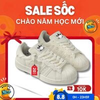 Giày Thể Thao Nam Nữ Adidas Superstar Trắng Sò Kem Cổ Thấp - BINTEE FASHION