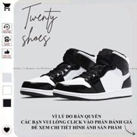 Giày Thể Thao Nam Nữ Cổ Cao, Giày Sneaker PANDAA Đen Trắng Full Box F218 Elise Sneaker
