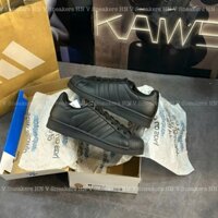 Giày Thể Thao Nam Nữ Mũi Sò Full Đen,Giày Superstar TripBlack
