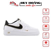 Giày thể thao nam nữ Nike AF1 Trắng móc đen vệt vàng cổ thấp - Giày sneaker Nike air force 1 Black Gold nam nữ Full Box