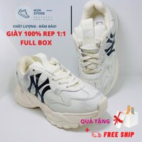 Giày Thể Thao Nam Nữ Sneaker N.Y Cổ Cao Sữa Logo Đen Full Size 2022 Cao Cấp