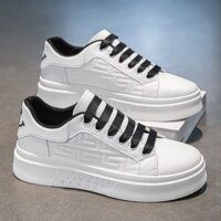 Giày Thể Thao Nam Q2M Fashion-A3399 Đế Độn Cao 5cm Chất Liệu Cao Su Tổng Hợp Chống Trơn Trượt Màu Trắng - Đế Độn, Sneake