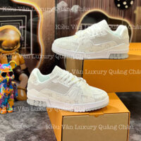 Giày thể thao nam và nữ Louis Vuitton Trainer màu trắng xám hybrid Au LV mẫu gradient trắng cao cấp