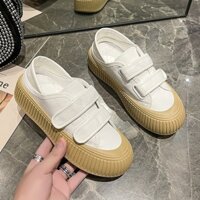 Giày thể thao nữ 2 quai dán chất da mềm mịn siêu xinh