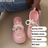 Giày thể thao nữ đế bệt thoải mái ZHUXIA có thiết kế thêu ngọt ngào - Nhiều màu