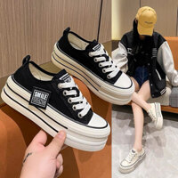 Giày thể thao nữ đế cao 5cm chất vải canvas Wang