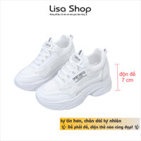 Giày Thể Thao Nữ Đế Cao, Giày Độn Để Nữ 7cm Cao Cấp Lisa Dày Trắng Sneaker Chính Hãng Gọn Chân Tôn Dáng M83