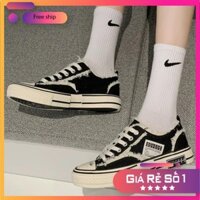 Giày thể thao nữ đế thấp (FREESHIP), chất vải rách tua rua phong cách cá tính và trẻ trung