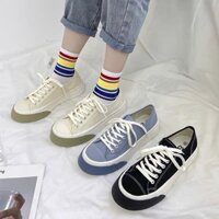 Giày thể thao nữ đế viền màu Cao Cấp - giày sneaker nữ cổ thấp đế độn giá rẻ