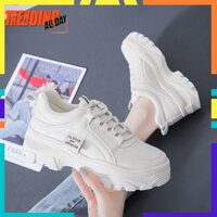 Giày thể thao nữ đẹp, giày sneaker nữ giá rẻ, giày thể thao nữ đế cao màu trắng