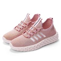 Giày thể thao nữ đẹp màu Hồng - Trắng - Be Xám FUll box, siêu nhẹ, giá khuyến mại giật mình