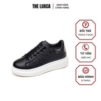 Giày Thể Thao Nữ Độn Đế Giày Tăng Chiều Cao Màu Trắng Đen, Giày Sneaker Nữ Đế Độn Chất Liệu Da PU - DB0019