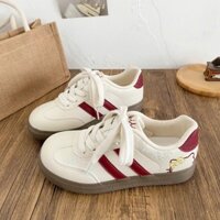 Giày thể thao nữ, giày đi học nữ đế bệt 1cm cá tính, hoạ tiết thêu hình mèo chắc chắn nhà jery.shoes