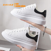 Giày thể thao nữ giày sneaker nữ màu trắng đế 3cm bằng da màu trắng hiệu ZAVAS - S387 - 39