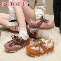 Giày thể thao nữ Giày tập luyện Đức dày dặn có lông cừu Giày nữ Fluffy Giày cotton ấm áp thể thao