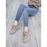 Giày thể thao nữ LY GIÀY sneaker đế độn thoáng khí màu nâu - 002410