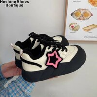 Giày thể thao nữ mũi tròn Star Giày thể thao thông thường có dây buộc thoải mái