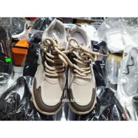 Giày thể thao nữ nâng đế màu nâu tây da mềm mịn dày dặn - Giày Dép Anh Minh