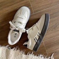 Giày thể thao nữ quai dán đế nâu phong cách trẻ trung
