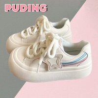 Giày thể thao nữ Rainbow Star Giày thể thao thông thường có mũi tròn cao trên đế bệt