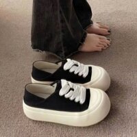 Giày thể thao nữ slipon , giày lười slipon quai dán chất vải canvans viền tua rua 2024 [Hot Tren]