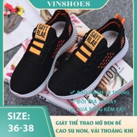 Giầy thể thao nữ Sneaker đen D003 𝐇à𝐧𝐠 𝐋𝐨ạ𝐢 𝟏 [ Ảnh + Video thật, Kèm Feedback]