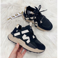 Giày thể thao nữ sneakers màu đen chữ M
