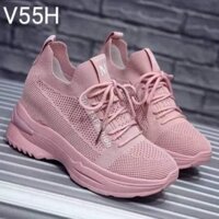 Giày thể thao nữ tăng chiều cao 7 cm màu hồng cá tính