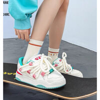 Giày thể thao nữ tăng chiều cao đế xanh nâu 1983