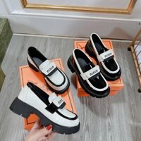 giày thể thao nữ trắng đen đế 6cm kiểu dáng mới Hàng trung