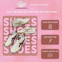 Giày Thể Thao Nữ Trắng Phối Màu Đế Cao 3cm | Tiệm Giày Quỳnh Chi 304