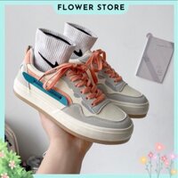 Giày thể thao nữ vải canvas đế độn cổ thấp phối màu trẻ trung cá tính dáng basic FLOWER G46 - nguyentrang239