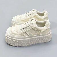 Giày Thể Thao Nữ Vải Tua Dua Đế Tăng Chiều Cao 5cm Mẫu Mới Hót Hit