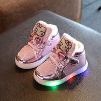 Giày thể thao phong cách Hello Kitty có đèn LED năm 2021 cho bé gái