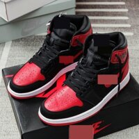 Giày thể thao Retro High Bred Banned, giày sneaker phối màu đỏ đen trẻ trung, đứng form, Full Box
