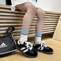 Giày thể thao Samba đen bé trai bé gái Kuma Kids, chống trơn trượt cho bé 2-8 tuổi KTT02 Đen