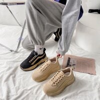 Giày thể thao sneaker đế cao giày lá phối đế nâu nổi bật