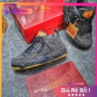 Giày thể thao Sneaker Jordan 4 LEVI'S BLACK [LƯU VOUCHER NHẬN NGAY] 🚛 FREE SHIP | SALE SỐC | Tăng Chiều Cao