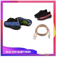 Giày thể thao Sneaker Nam Nữ Sport D39 (Đen) +Tặng cáp sạc nhanh đầu Samsung bọc dù rất chắc chắn và bền [bonus]