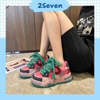 Giày thể thao sneaker nữ độn đế tăng chiều cao phối màu cá tính, phong cách năng động - C10