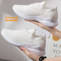 Giày thể thao sneaker nữ màu trắng đế êm nhẹ thoáng khí thương hiệu ZAVAS - S393 - Hàng chính hãng - 37